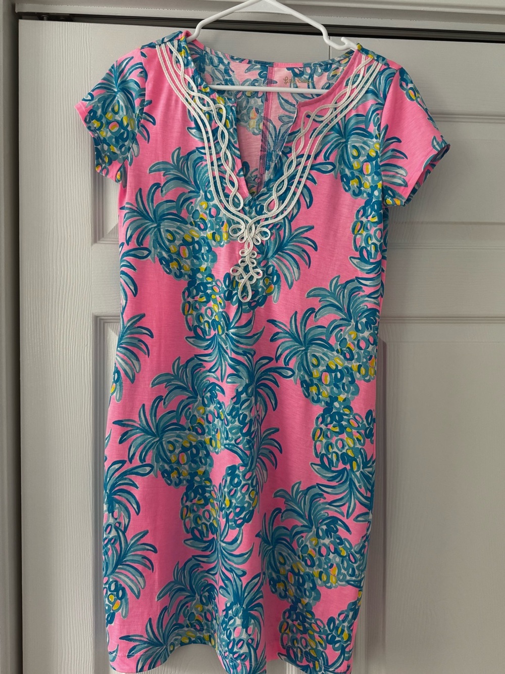 Lilly Pulitzer Pink and Teal Tropical Print Dress